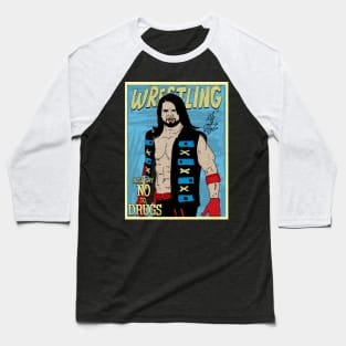 Artwork Aj Style wrestling // Just Say No To Drugs Baseball T-Shirt